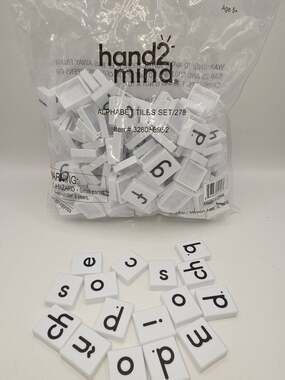 Hand2Mind White Alphabet Plastic Tiles Set Spelling Words Learning Hand 2 Mind